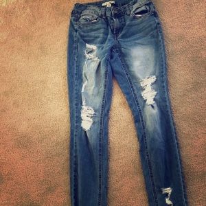 Light-washed refuge skinny jeans